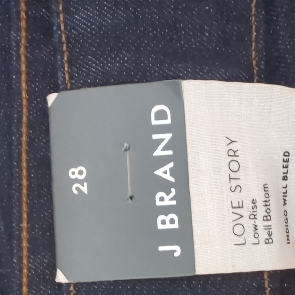 J BRAND "Lovestory" Low-Rise Bell Bottom jeans #722C032 dark denim 28x36L NWT - Picture 11 of 14